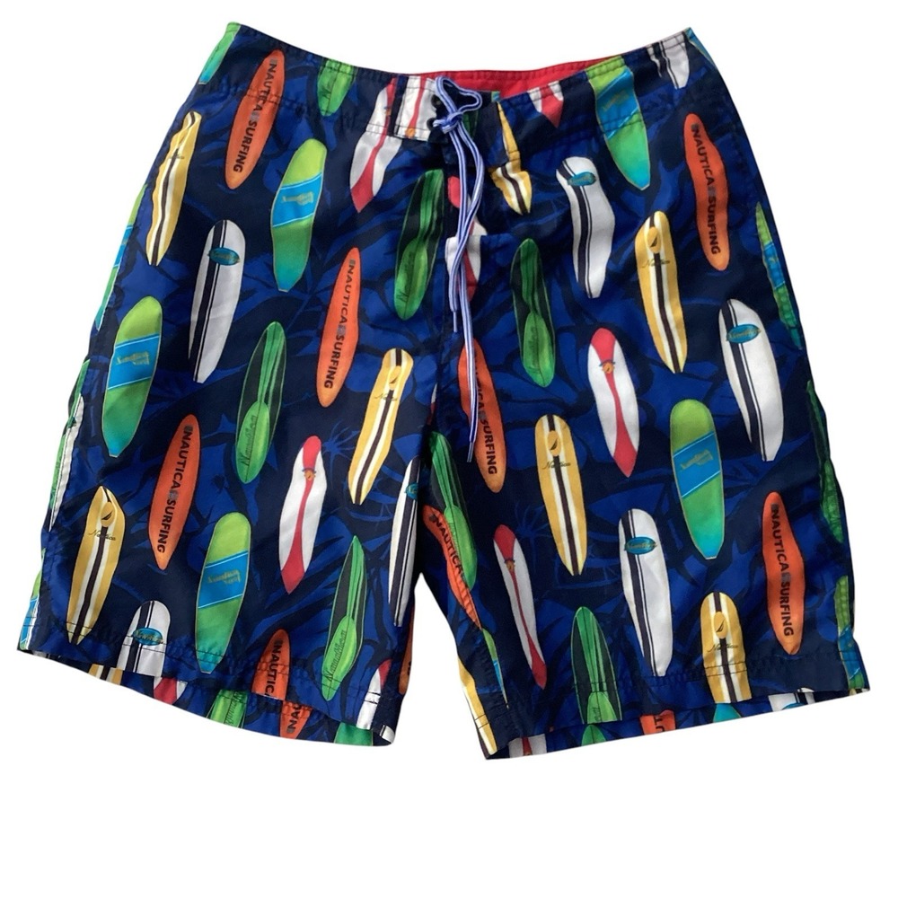 Nautica Mens Board Shorts Swim Trunks Size 32 Surf Beach